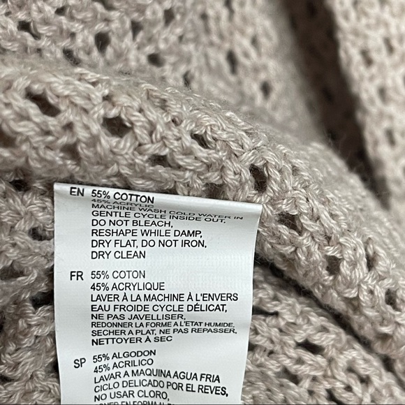 NWT RDI Crochet Mauve Pink Open Stitch Pullover Long Sleeve Size L - Picture 7 of 8